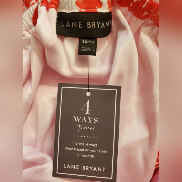 Lane Bryant Dress NWT| Red & White Floral 4 Ways to Wear Maxi Dress | Si… - Picture 5 of 8